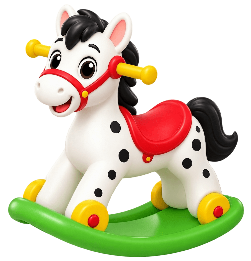 Looly, the rocking horse who welcomes little viewers